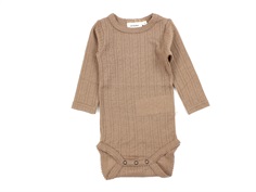 Lil Atelier beaver fur body pointelle merinould